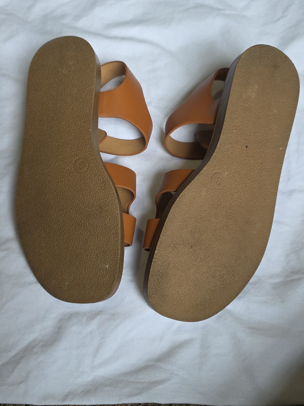 Tan Leather Look Open-Toe Buckle Sandals Art Class Girls Size 3 - Picture 5 of 5